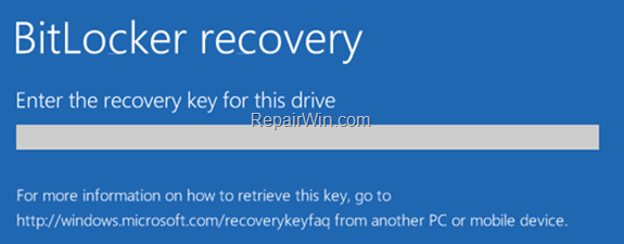 generate bitlocker recovery key windows 10